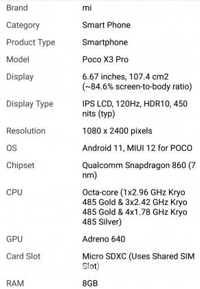 Poco X3 Pro/ 8gb Ram/ 128gb Rom